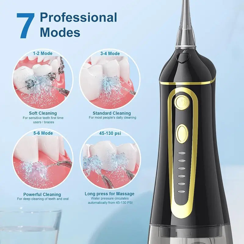 7 Modes Cordless Rechargeable Water Dental Flosser Pick