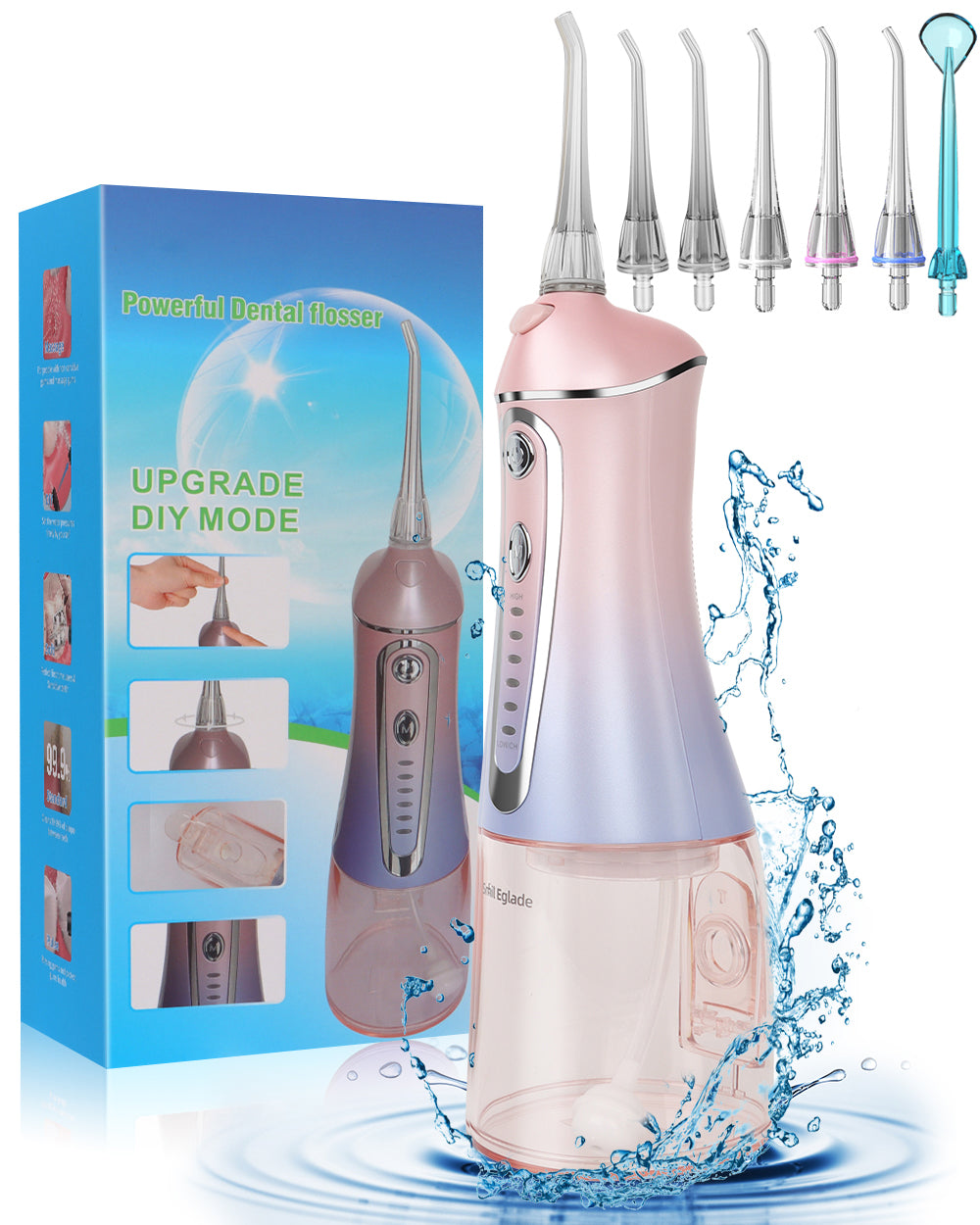 7 Modes Cordless Rechargeable Water Dental Flosser Pick