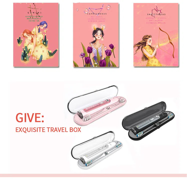 NBGRLVS Electric Toothbrushes Smart Timer Rechargeable with 3 Brush Heads-NBGRLVS