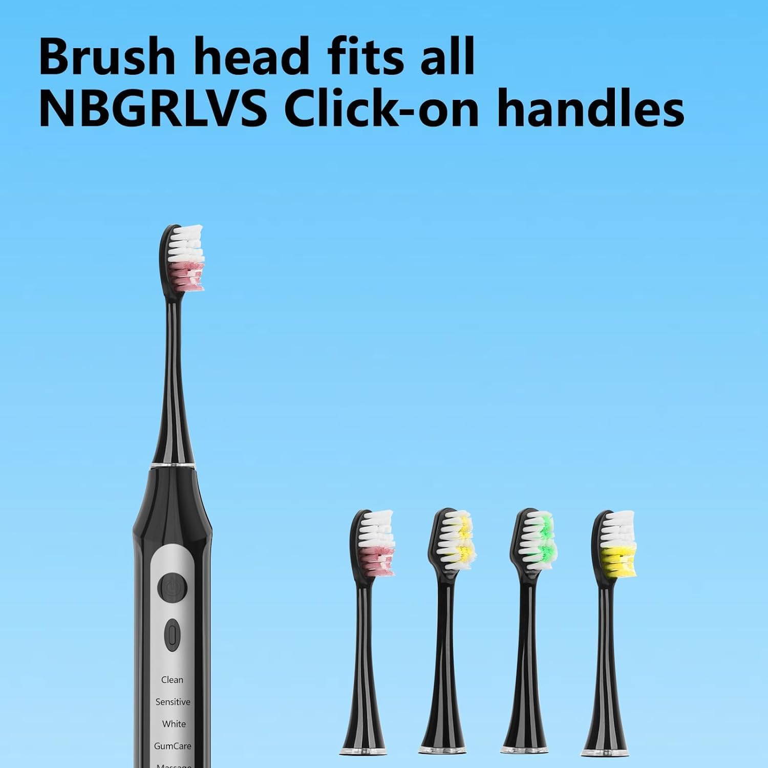 NBGRLVS Toothbrush Replacement Heads， 3 Brush Heads-NBGRLVS