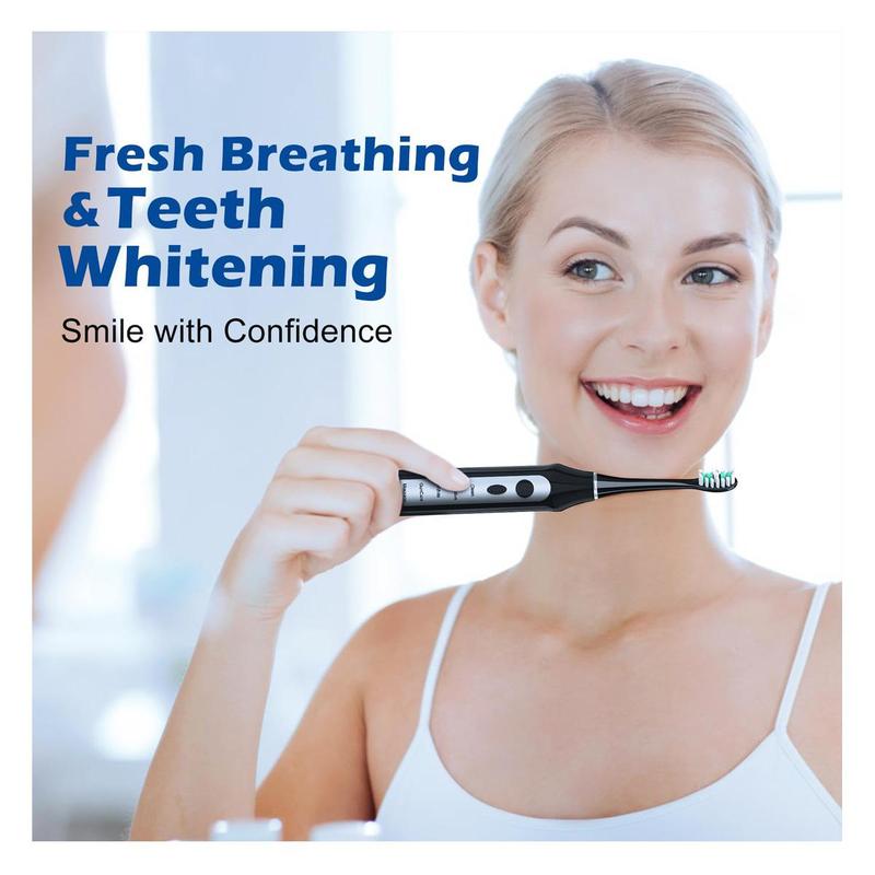 Rechargeable Toothbrush With 6 Brush Heads-NBGRLVS