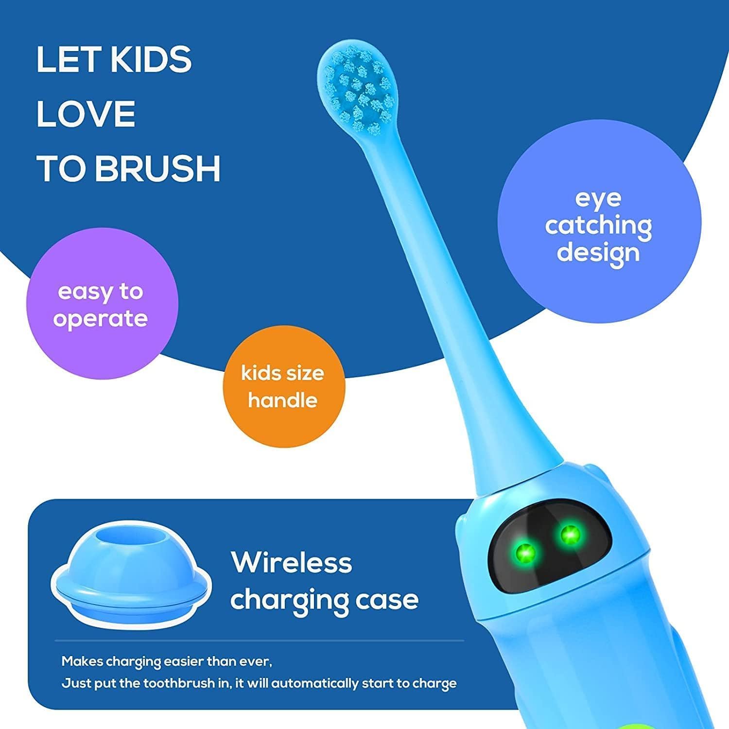NBGRLVS Sonic Electric Toothbrush Age 3+, 3 Dupont Soft Bristles-NBGRLVS