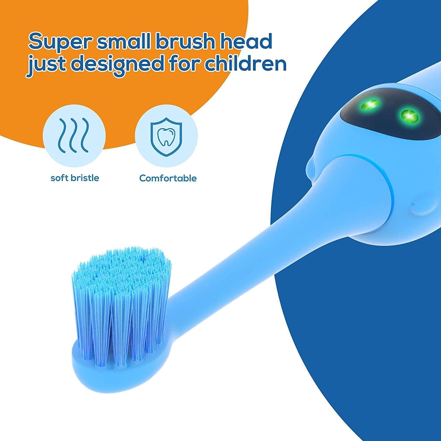NBGRLVS Sonic Electric Toothbrush Age 3+, 3 Dupont Soft Bristles-NBGRLVS