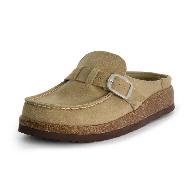Cushionaire Women's Hobby Suede Cork Footbed Clogs