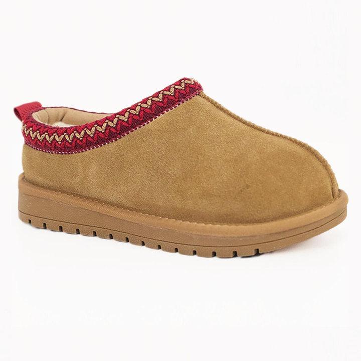 Women's Braided Leather Outdoor Suede Slippers Mini Platform Boots