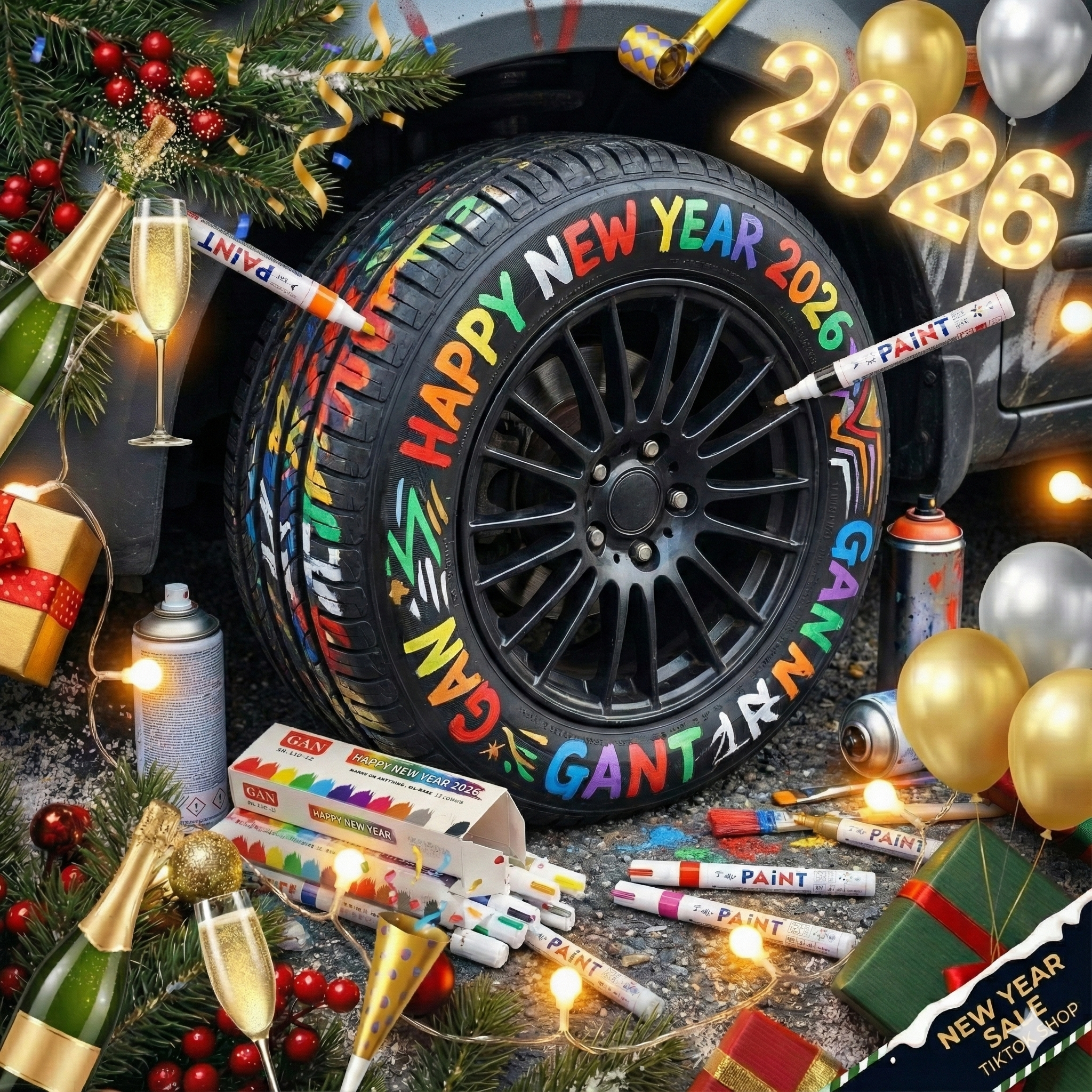 (🎉2026 New Year Sale) Waterproof Tire Paint Pen - Permanent Oil-Based Marker for Rims. DIY Custom Lettering Auto Detailing Tool. Quick-Dry, Fade-Resistant. Viral #CarTok Trend Car Mods Accessories Gift for Men. Easy Application.