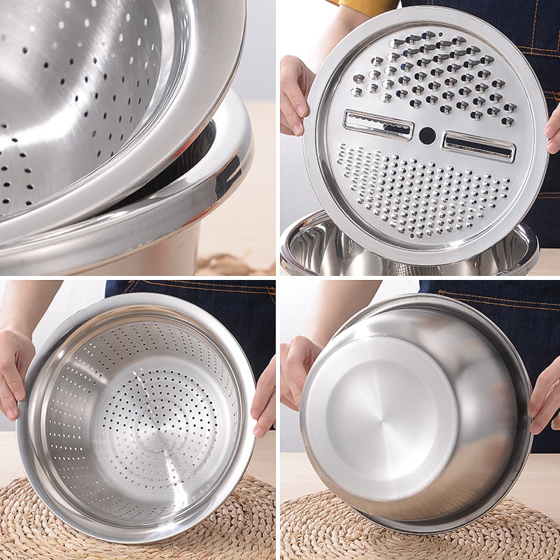(🎉2026 New Year Sale 50% OFF) Stainless Steel Grater with Drain Basket🥕🥗