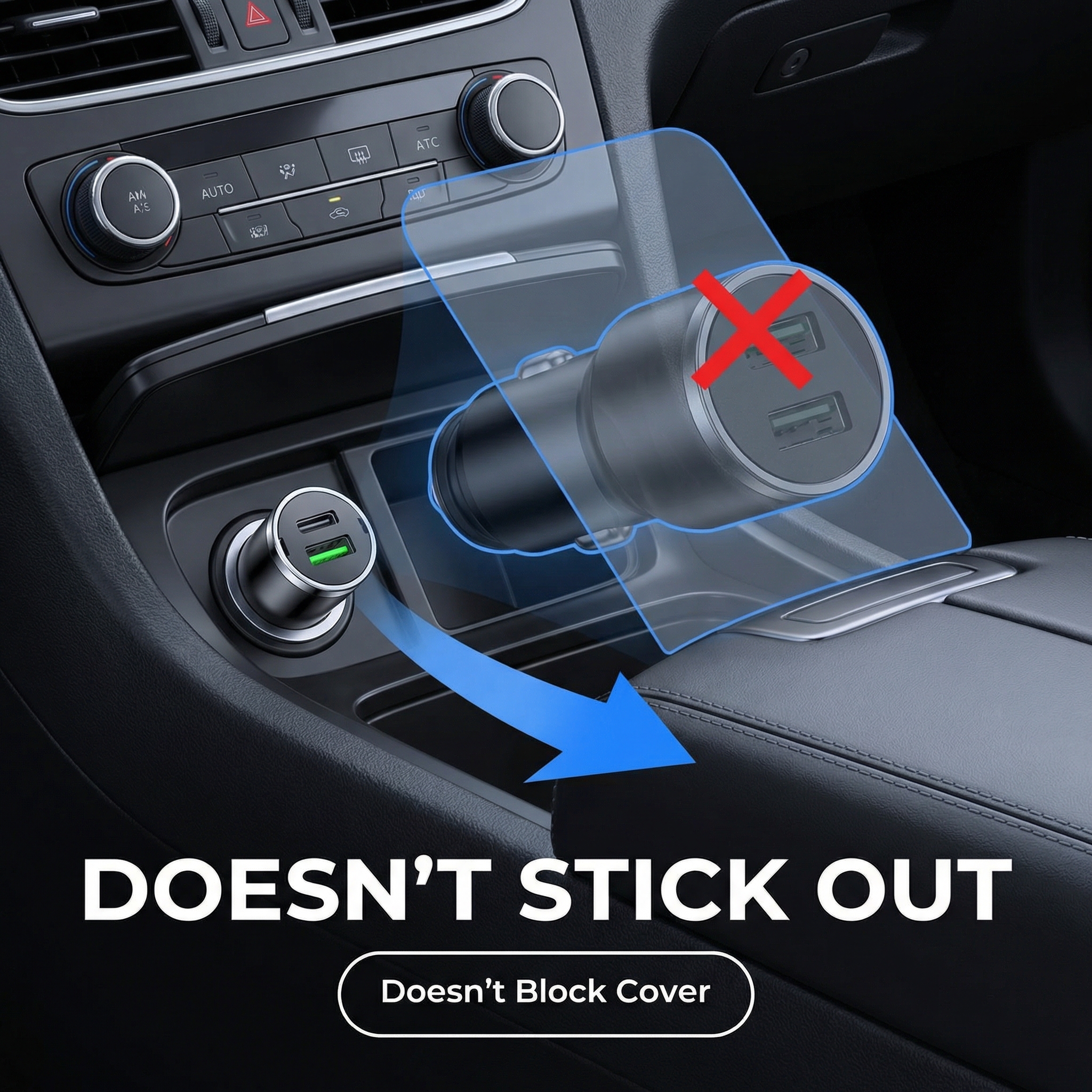 30W Mini Car Charger Dual USB A+C Fast Charging Adapter PD & QC 3.0 Type-C Port 12V/24V Universal Plug for iPhone 15 14 13 Pro Max Samsung S24 Ultra Car Accessories Must Haves