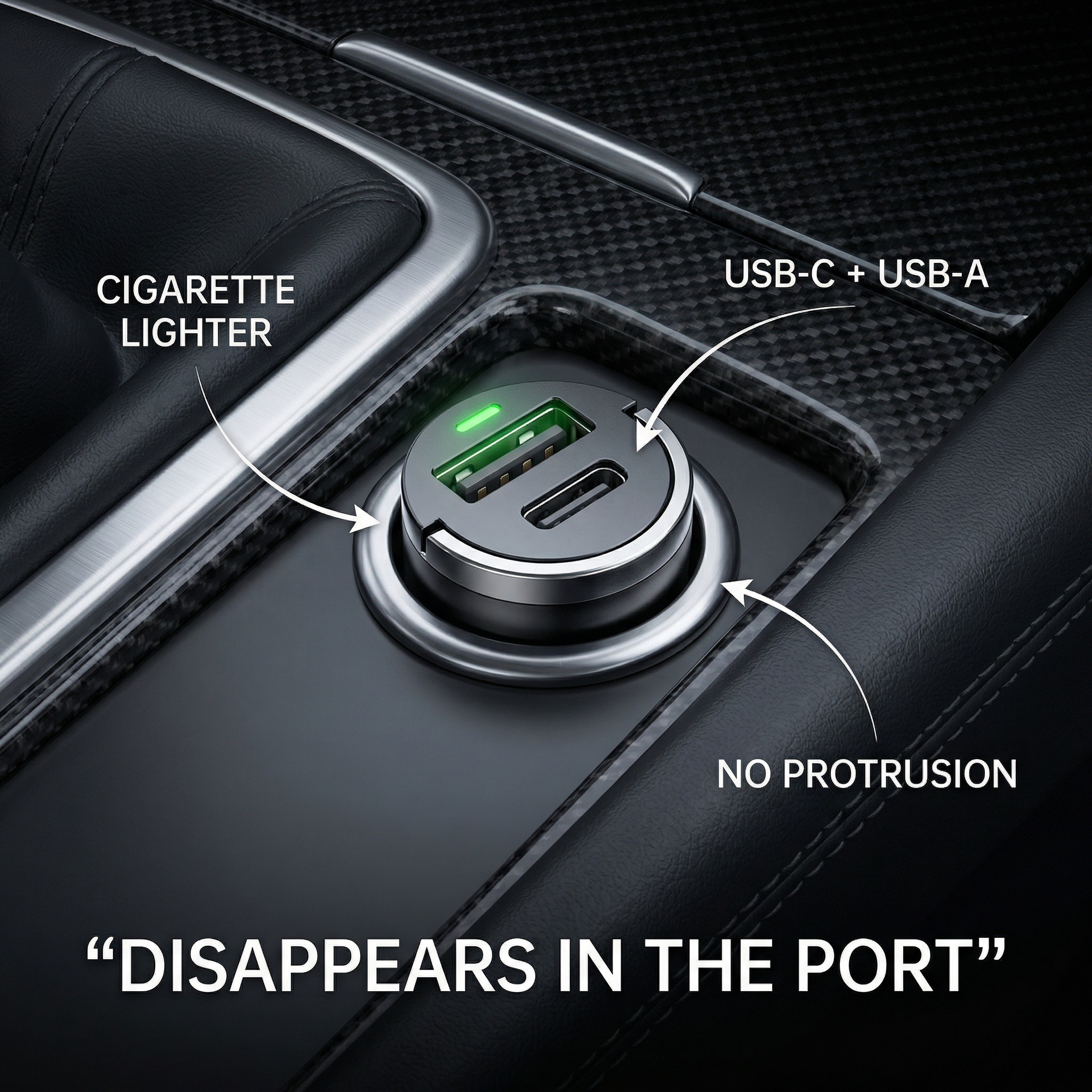 30W Mini Car Charger Dual USB A+C Fast Charging Adapter PD & QC 3.0 Type-C Port 12V/24V Universal Plug for iPhone 15 14 13 Pro Max Samsung S24 Ultra Car Accessories Must Haves