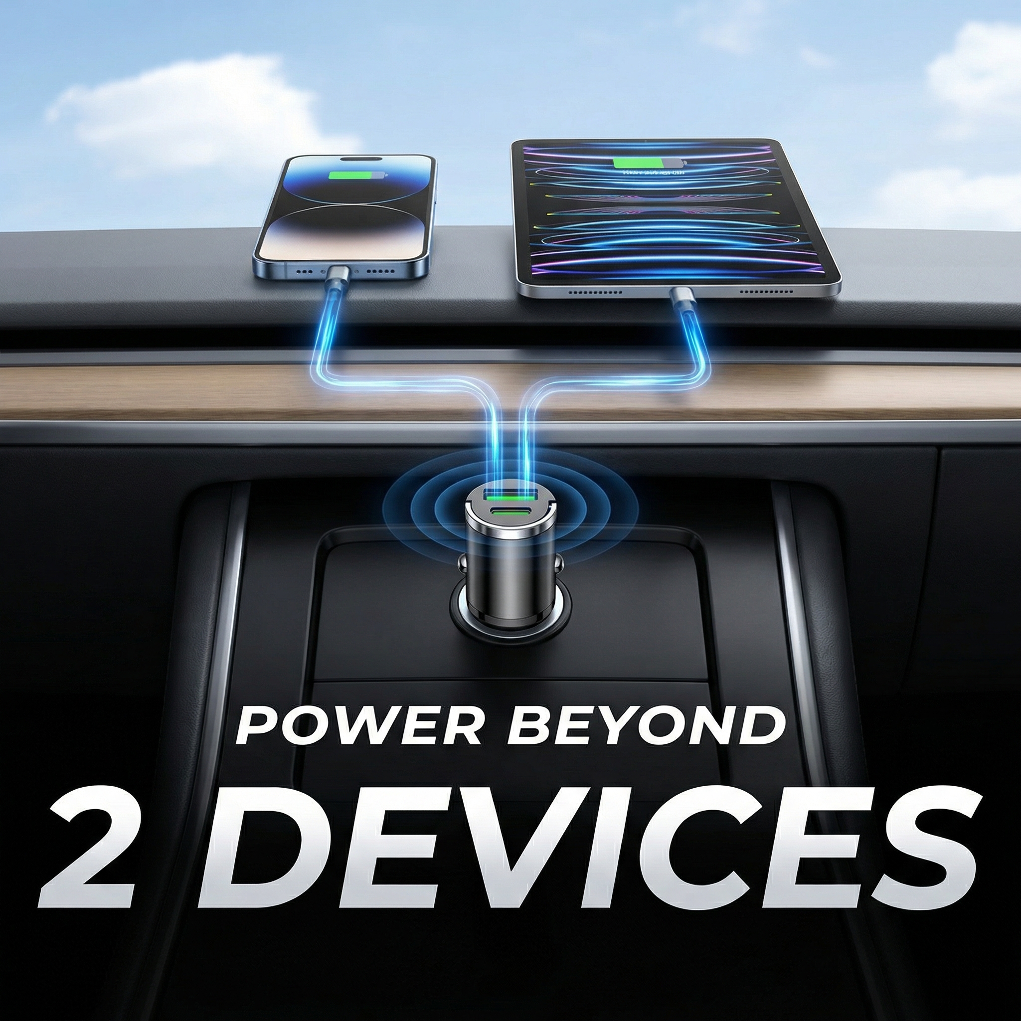 30W Mini Car Charger Dual USB A+C Fast Charging Adapter PD & QC 3.0 Type-C Port 12V/24V Universal Plug for iPhone 15 14 13 Pro Max Samsung S24 Ultra Car Accessories Must Haves