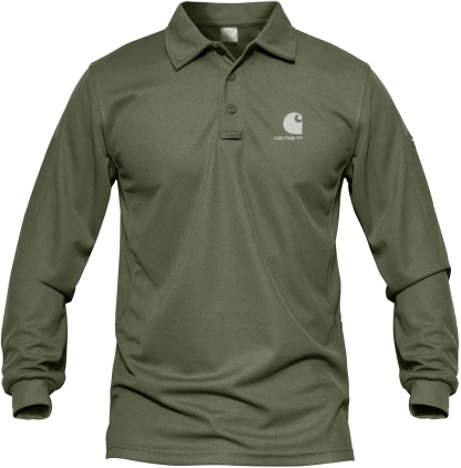Carhkhjgartt Men's Quick Dry Long Sleeve Polo Shirt
