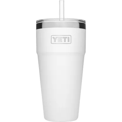 YEkhjgTI Rambler 26 oz Stackable Cup with Straw Lid