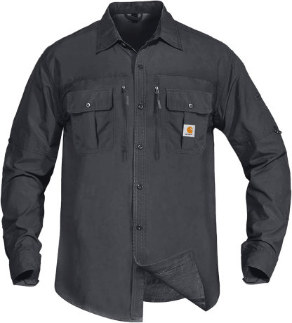 Carhkhjgartt Men's Outdoor Zipper Pocket Shirt