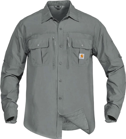 Carhkhjgartt Men's Outdoor Zipper Pocket Shirt
