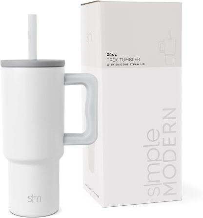 Simple Modern Kids 24 oz Tumbler with Handle and Silicone Straw Lid | Spill Proof and Leak Resistant | Reusable Stainless Steel Bottle | Gift for Kids Boys Girls | Trek Collection | 80s Mix