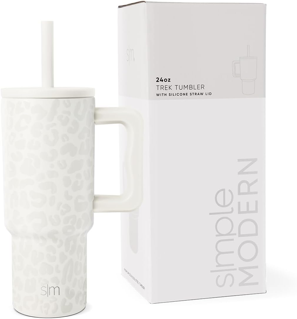 Simple Modern Kids 24 oz Tumbler with Handle and Silicone Straw Lid | Spill Proof and Leak Resistant | Reusable Stainless Steel Bottle | Gift for Kids Boys Girls | Trek Collection | 80s Mix