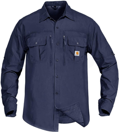 Carhkhjgartt Men's Outdoor Zipper Pocket Shirt