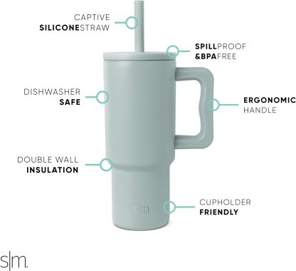 Simple Modern Kids 24 oz Tumbler with Handle and Silicone Straw Lid | Spill Proof and Leak Resistant | Reusable Stainless Steel Bottle | Gift for Kids Boys Girls | Trek Collection | 80s Mix