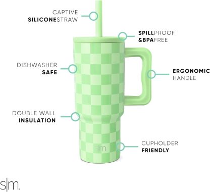 Simple Modern Kids 24 oz Tumbler with Handle and Silicone Straw Lid | Spill Proof and Leak Resistant | Reusable Stainless Steel Bottle | Gift for Kids Boys Girls | Trek Collection | 80s Mix