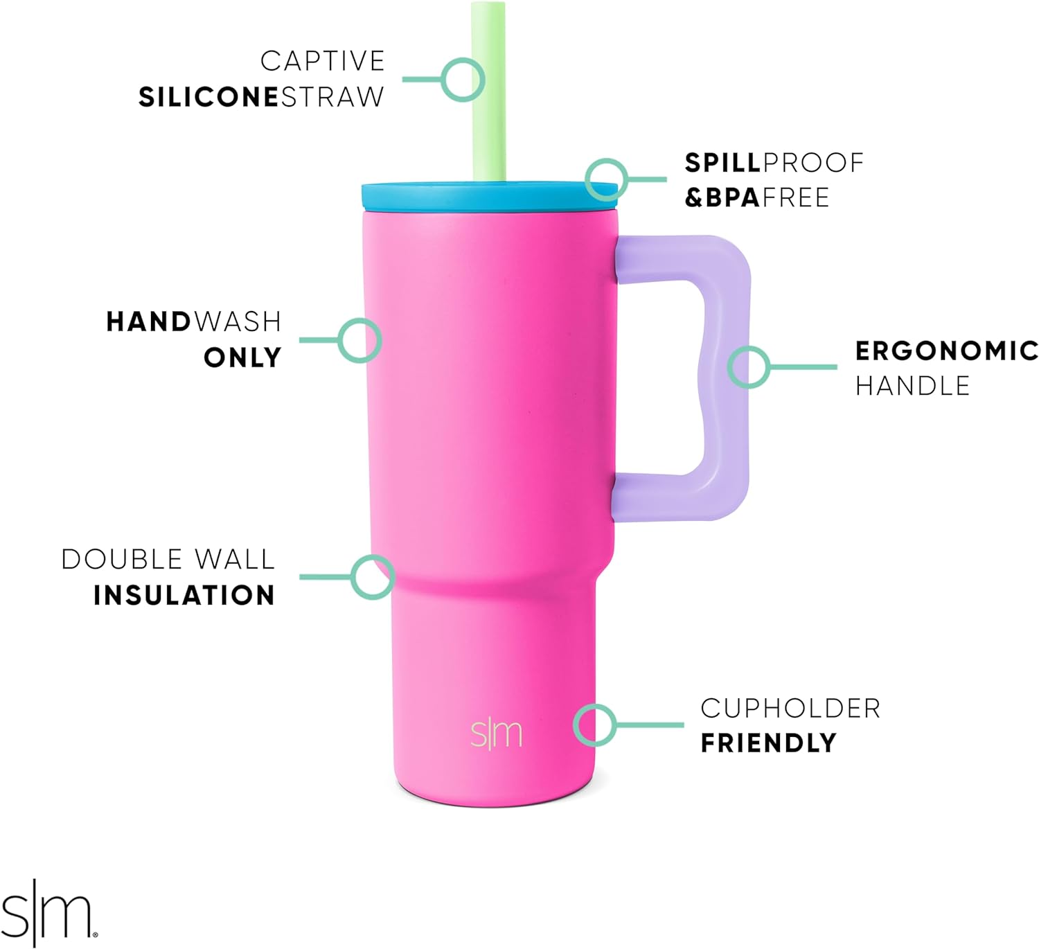 Simple Modern Kids 24 oz Tumbler with Handle and Silicone Straw Lid | Spill Proof and Leak Resistant | Reusable Stainless Steel Bottle | Gift for Kids Boys Girls | Trek Collection | 80s Mix