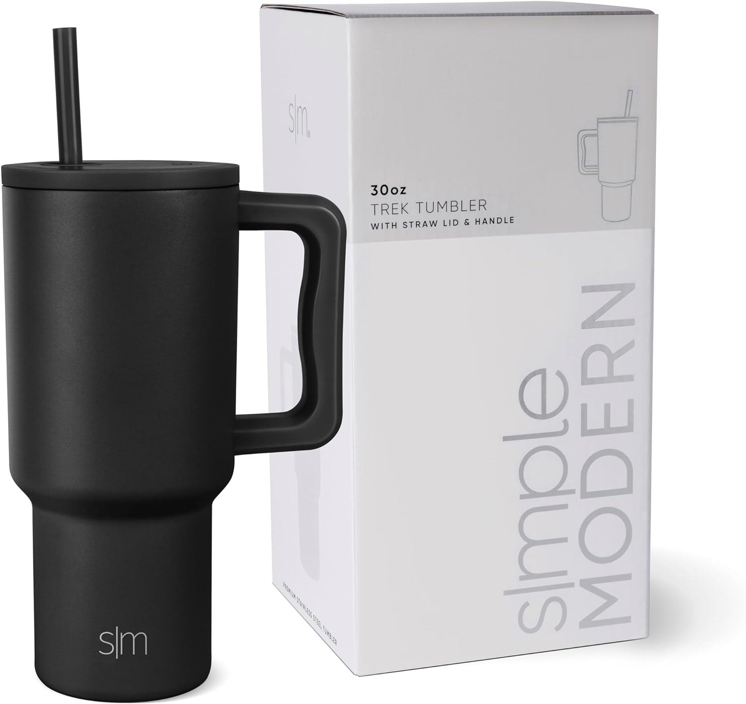 Simple Modern 40 oz Tumbler with Handle and Straw Lid | Insulated Cup Reusable Stainless Steel Water Bottle Travel Mug Cupholder Friendly | Gifts for Women Him Her | Trek Collection | Sea Glass Sage