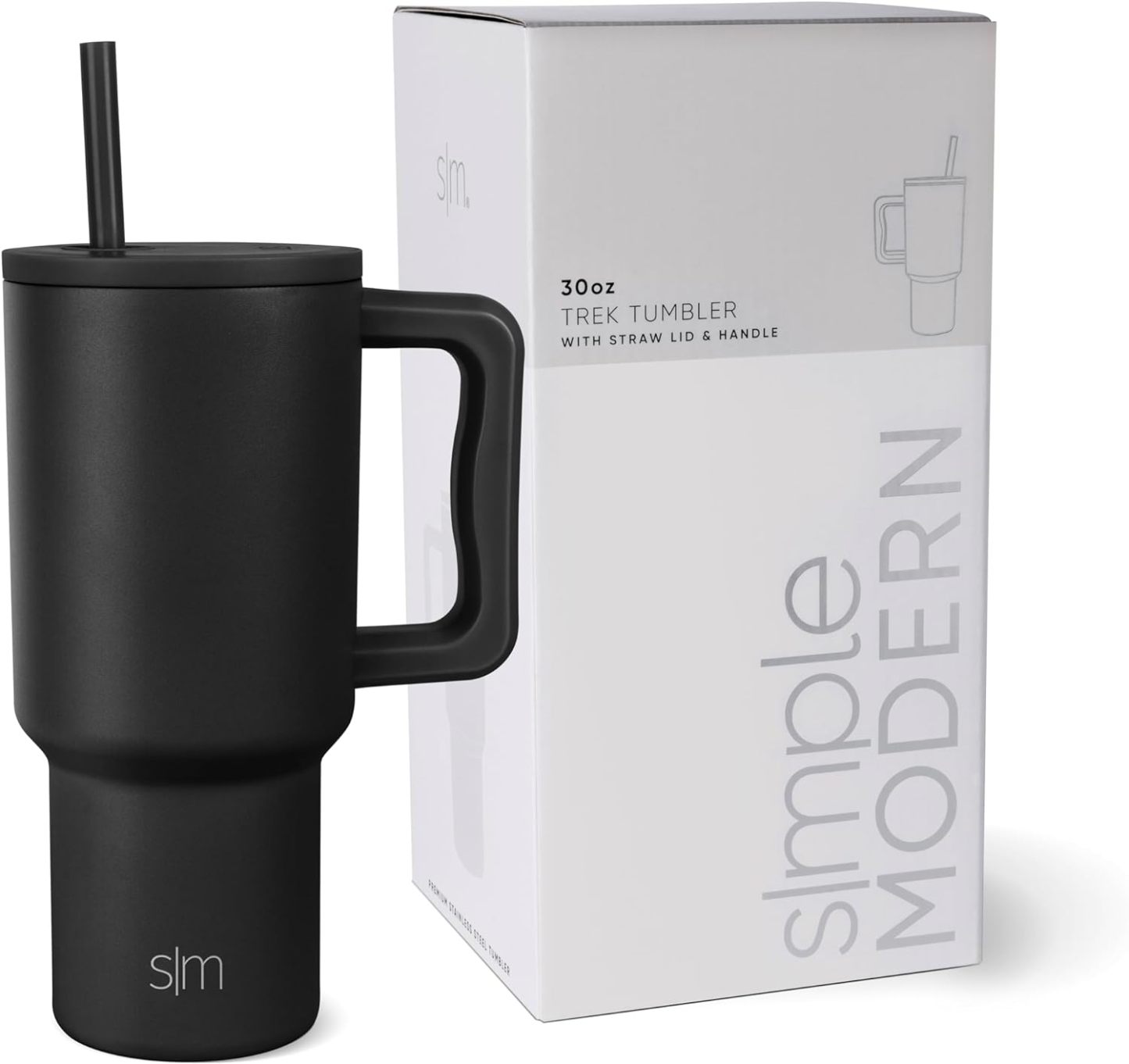 Simple Modern 40 oz Tumbler with Handle and Straw Lid | Insulated Cup Reusable Stainless Steel Water Bottle Travel Mug Cupholder Friendly | Gifts for Women Him Her | Trek Collection | Sea Glass Sage