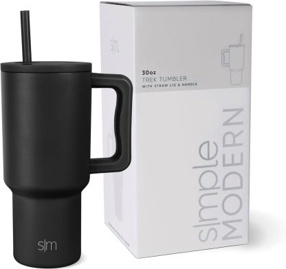 Simple Modern 40 oz Tumbler with Handle and Straw Lid | Insulated Cup Reusable Stainless Steel Water Bottle Travel Mug Cupholder Friendly | Gifts for Women Him Her | Trek Collection | Sea Glass Sage