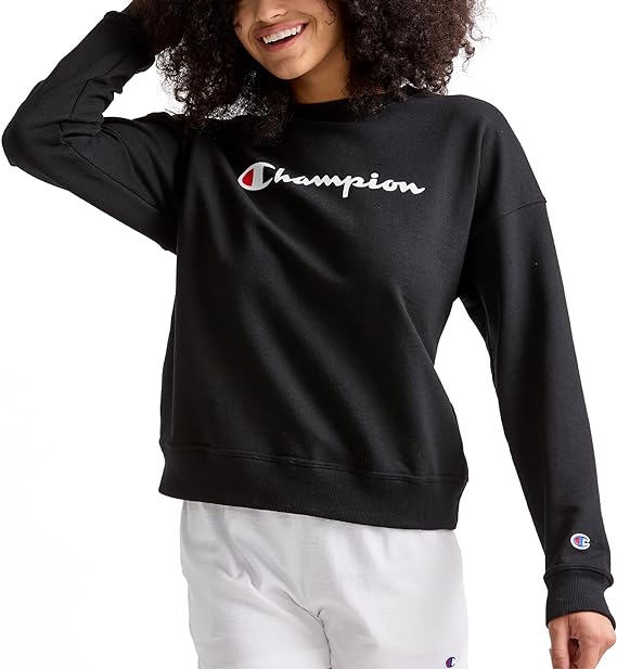 Chamkhjgpion Women's Sweatshirt, Powerblend, Crewneck for Women, Script