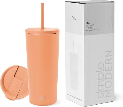 Simple Modern Insulated Tumbler with Lid and Straw | Iced Coffee Cup Reusable Stainless Steel Water Bottle Travel Mug | Gifts for Women Men Her Him | Classic Collection | 24oz | Retro Mint