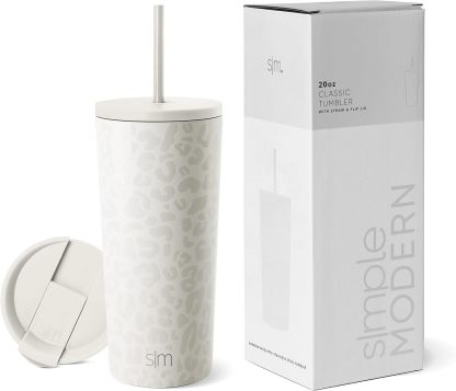 Simple Modern Insulated Tumbler with Lid and Straw | Iced Coffee Cup Reusable Stainless Steel Water Bottle Travel Mug | Gifts for Women Men Her Him | Classic Collection | 24oz | Retro Mint