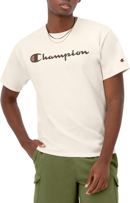 Chamkhjgpion Men'S Tshirt, Classic Graphic Tshirt Soft And Comfortable T-Shirts For Men, Script Logo