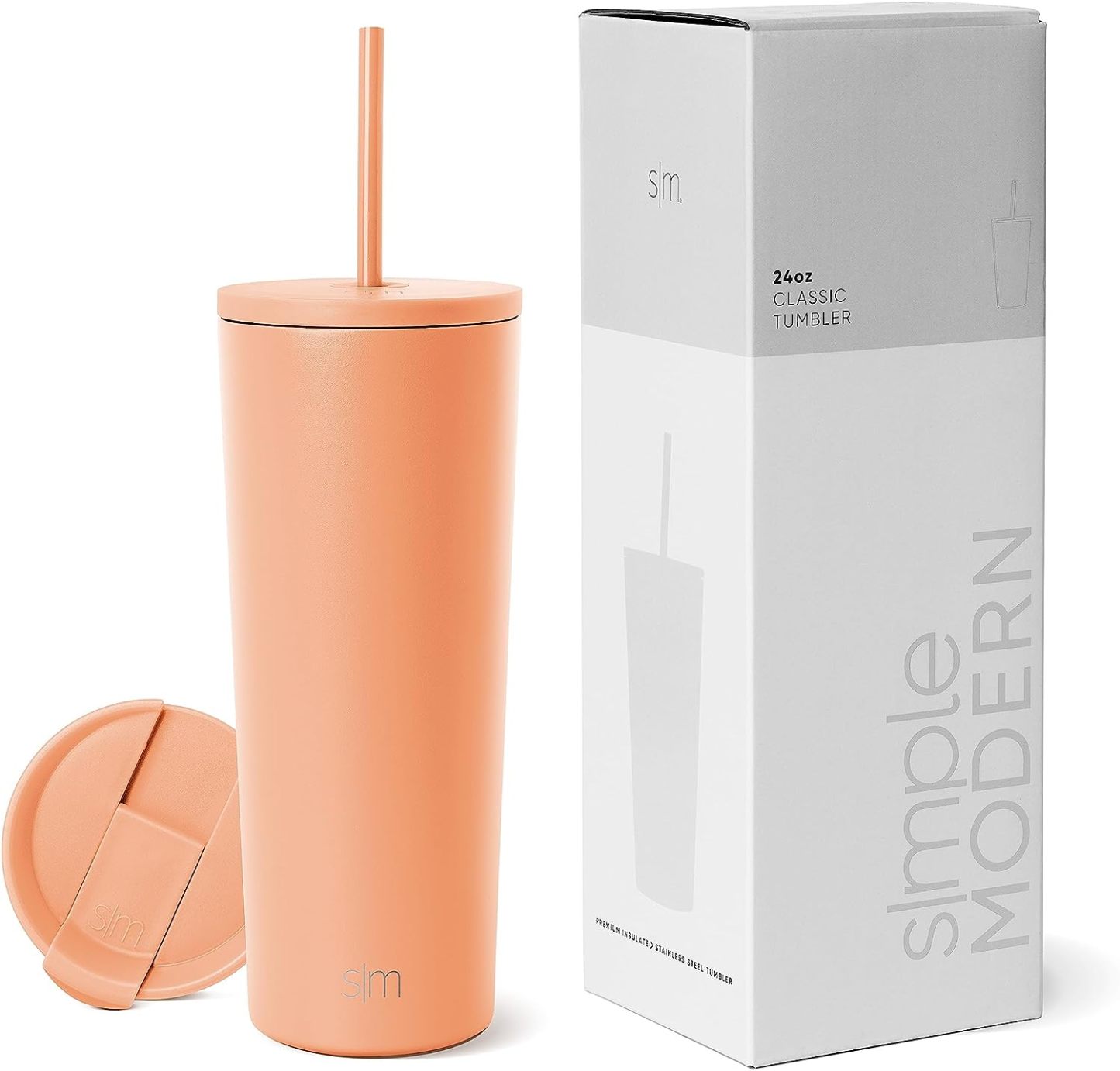 Simple Modern Insulated Tumbler with Lid and Straw | Iced Coffee Cup Reusable Stainless Steel Water Bottle Travel Mug | Gifts for Women Men Her Him | Classic Collection | 24oz | Retro Mint