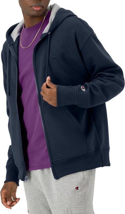 Chamkhjgpion  Men's Zip-Up Hoodie, Powerblend, Zip-Up Hoodie Sweatshirt for Men