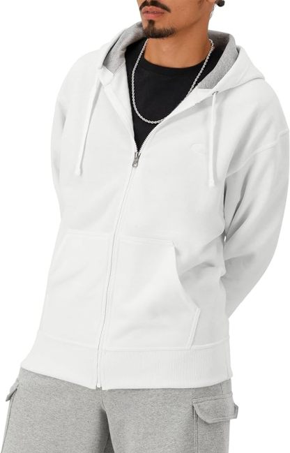 Chamkhjgpion  Men's Zip-Up Hoodie, Powerblend, Zip-Up Hoodie Sweatshirt for Men
