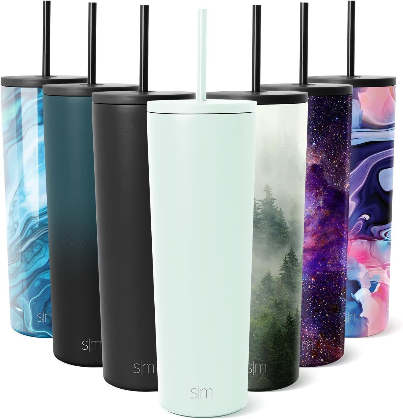 Simple Modern Insulated Tumbler with Lid and Straw | Iced Coffee Cup Reusable Stainless Steel Water Bottle Travel Mug | Gifts for Women Men Her Him | Classic Collection | 24oz | Retro Mint