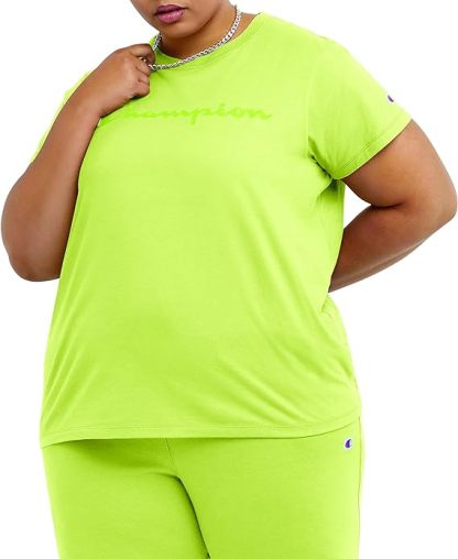 Chamkhjgpion Women'S Tshirt, Classic Short Sleeve Tshirt Lightweight Tee For Women, Script Logo Plus Size Available
