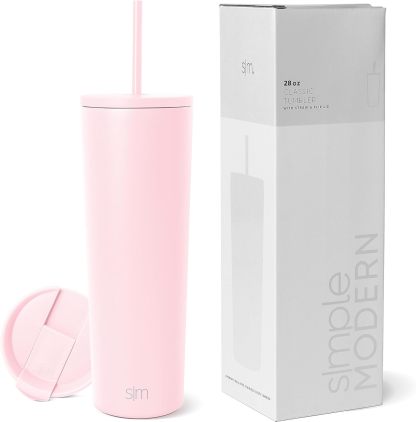 Simple Modern Insulated Tumbler with Lid and Straw | Iced Coffee Cup Reusable Stainless Steel Water Bottle Travel Mug | Gifts for Women Men Her Him | Classic Collection | 24oz | Retro Mint