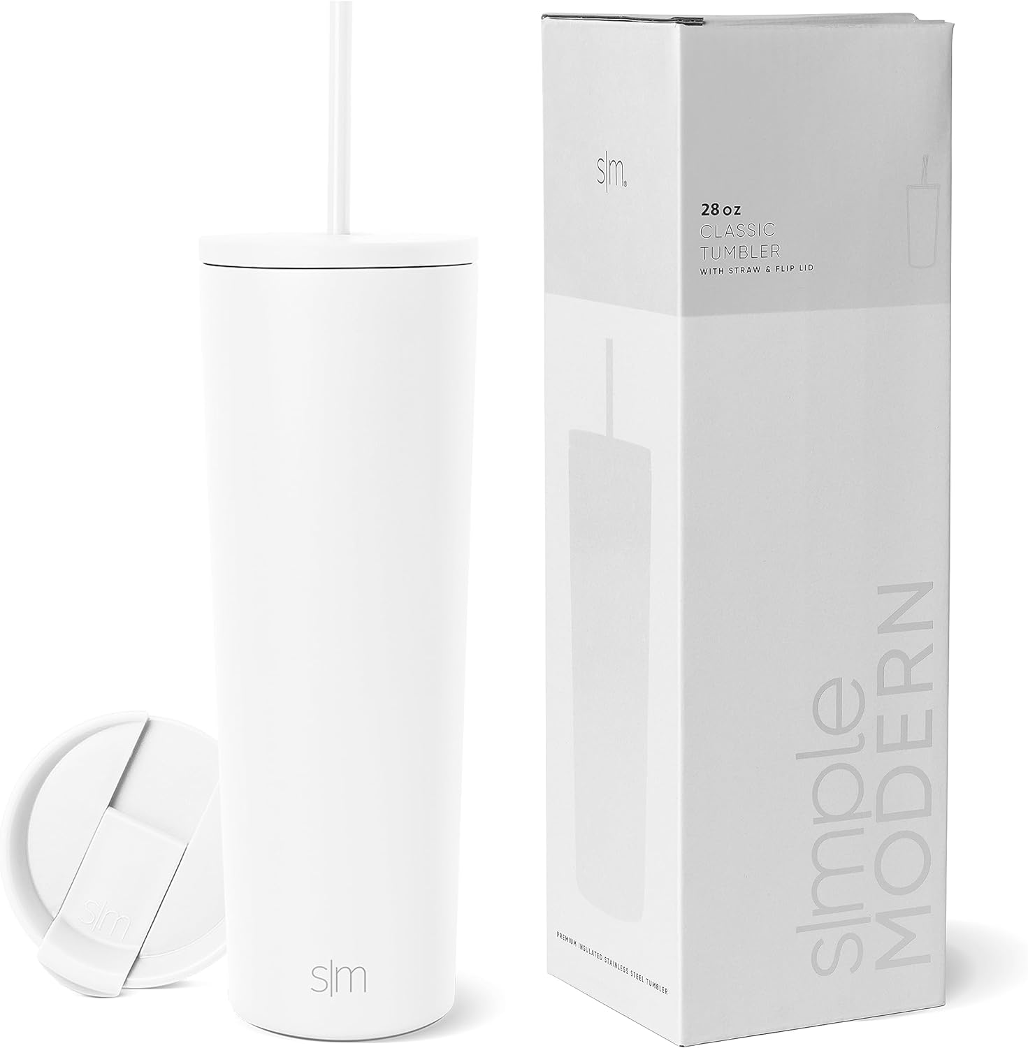 Simple Modern Insulated Tumbler with Lid and Straw | Iced Coffee Cup Reusable Stainless Steel Water Bottle Travel Mug | Gifts for Women Men Her Him | Classic Collection | 24oz | Retro Mint