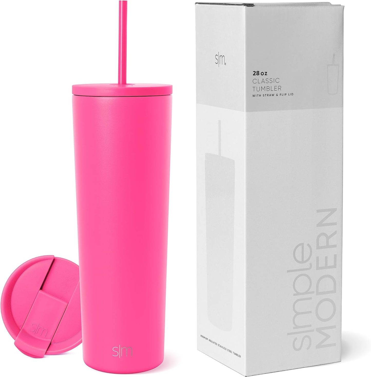 Simple Modern Insulated Tumbler with Lid and Straw | Iced Coffee Cup Reusable Stainless Steel Water Bottle Travel Mug | Gifts for Women Men Her Him | Classic Collection | 24oz | Retro Mint