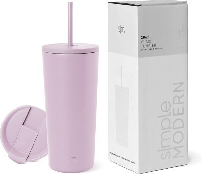 Simple Modern Insulated Tumbler with Lid and Straw | Iced Coffee Cup Reusable Stainless Steel Water Bottle Travel Mug | Gifts for Women Men Her Him | Classic Collection | 24oz | Retro Mint