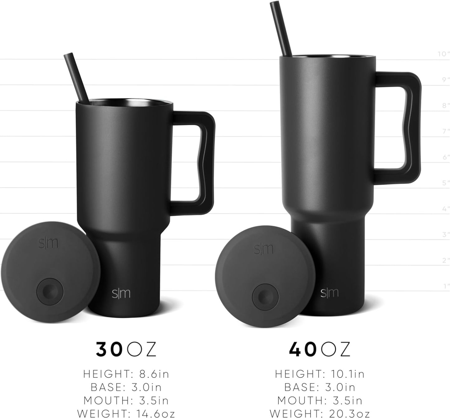 Simple Modern 40 oz Tumbler with Handle and Straw Lid | Insulated Cup Reusable Stainless Steel Water Bottle Travel Mug Cupholder Friendly | Gifts for Women Him Her | Trek Collection | Sea Glass Sage