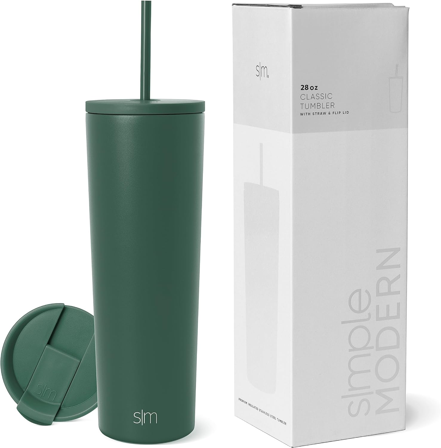 Simple Modern Insulated Tumbler with Lid and Straw | Iced Coffee Cup Reusable Stainless Steel Water Bottle Travel Mug | Gifts for Women Men Her Him | Classic Collection | 24oz | Retro Mint