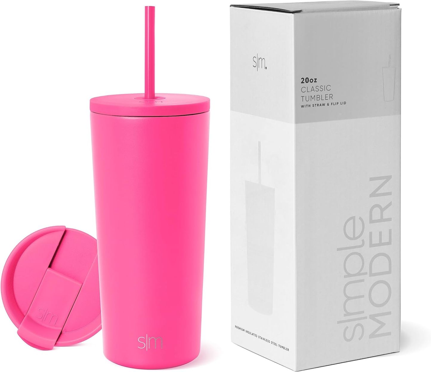 Simple Modern Insulated Tumbler with Lid and Straw | Iced Coffee Cup Reusable Stainless Steel Water Bottle Travel Mug | Gifts for Women Men Her Him | Classic Collection | 24oz | Retro Mint