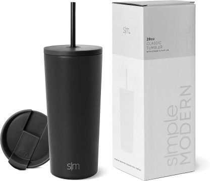 Simple Modern Insulated Tumbler with Lid and Straw | Iced Coffee Cup Reusable Stainless Steel Water Bottle Travel Mug | Gifts for Women Men Her Him | Classic Collection | 24oz | Retro Mint