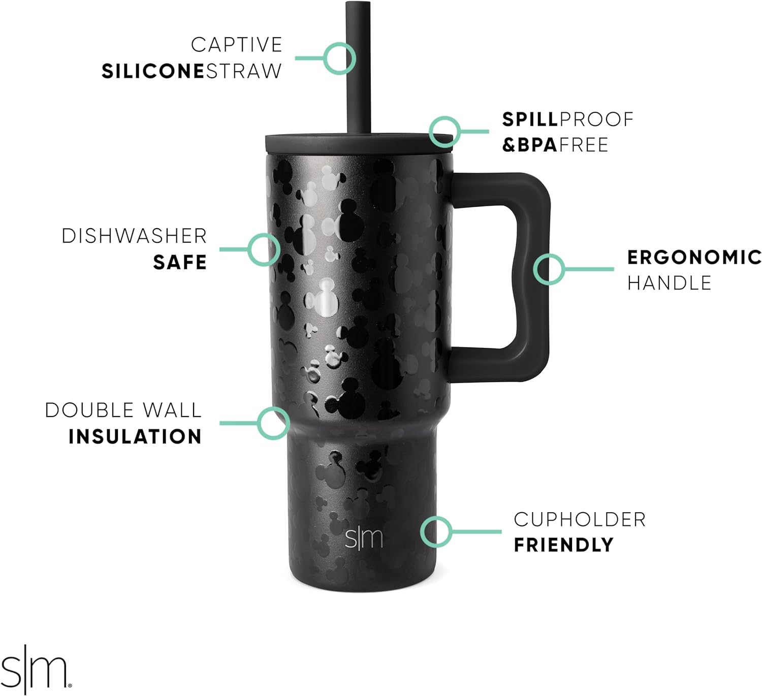 Simple Modern Kids 24 oz Tumbler with Handle and Silicone Straw Lid | Spill Proof and Leak Resistant | Reusable Stainless Steel Bottle | Gift for Kids Boys Girls | Trek Collection | 80s Mix