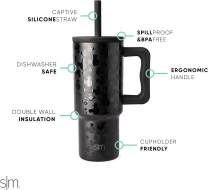 Simple Modern Kids 24 oz Tumbler with Handle and Silicone Straw Lid | Spill Proof and Leak Resistant | Reusable Stainless Steel Bottle | Gift for Kids Boys Girls | Trek Collection | 80s Mix