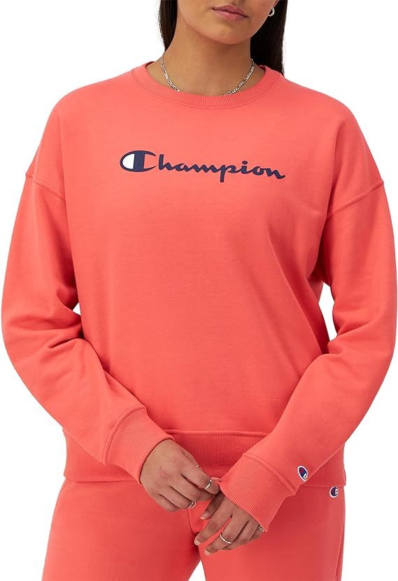 Chamkhjgpion Women's Sweatshirt, Powerblend, Crewneck for Women, Script