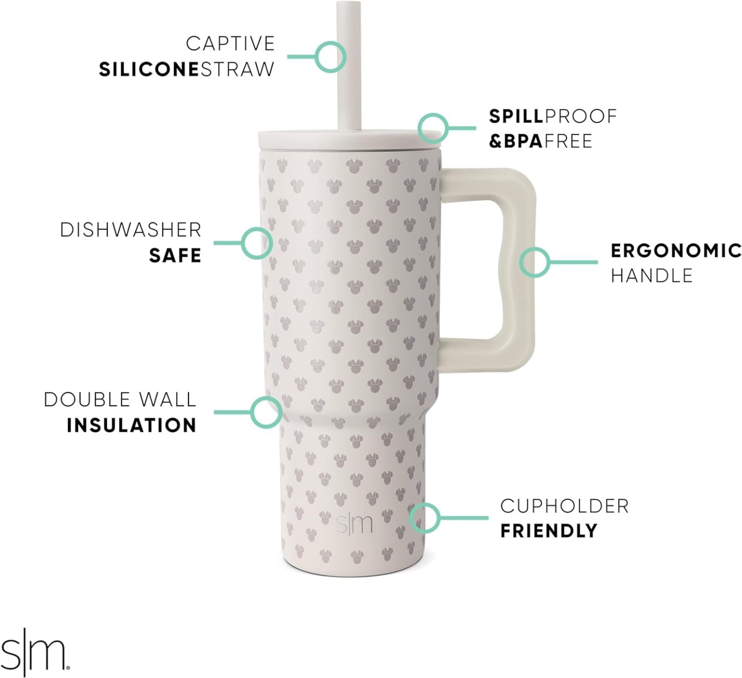 Simple Modern Kids 24 oz Tumbler with Handle and Silicone Straw Lid | Spill Proof and Leak Resistant | Reusable Stainless Steel Bottle | Gift for Kids Boys Girls | Trek Collection | 80s Mix