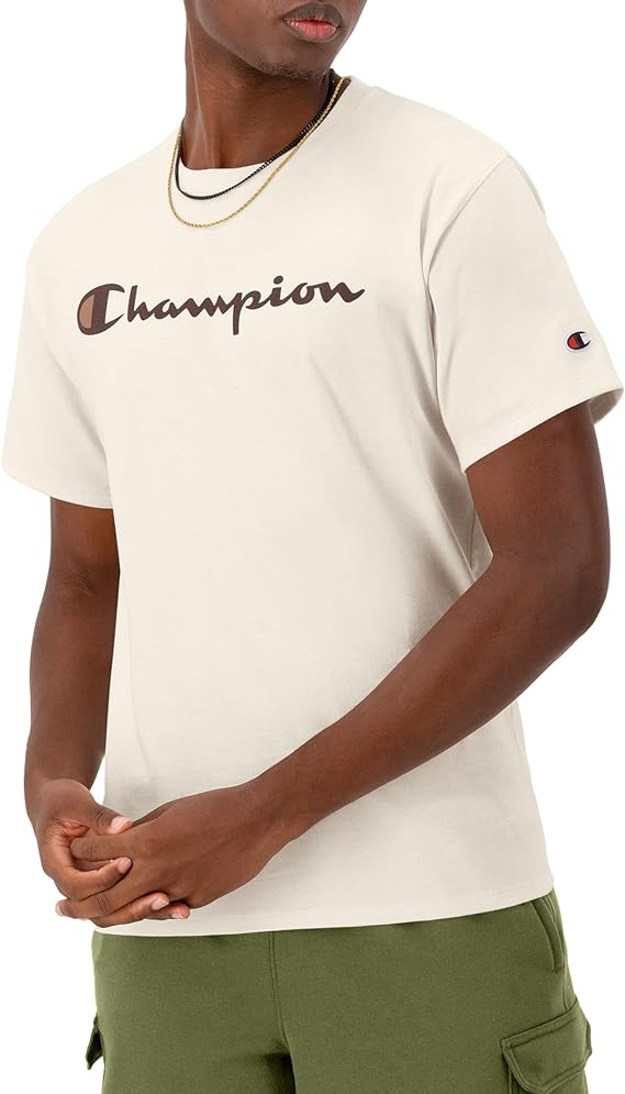 Chamkhjgpion Men'S Tshirt, Classic Graphic Tshirt Soft And Comfortable T-Shirts For Men, Script Logo