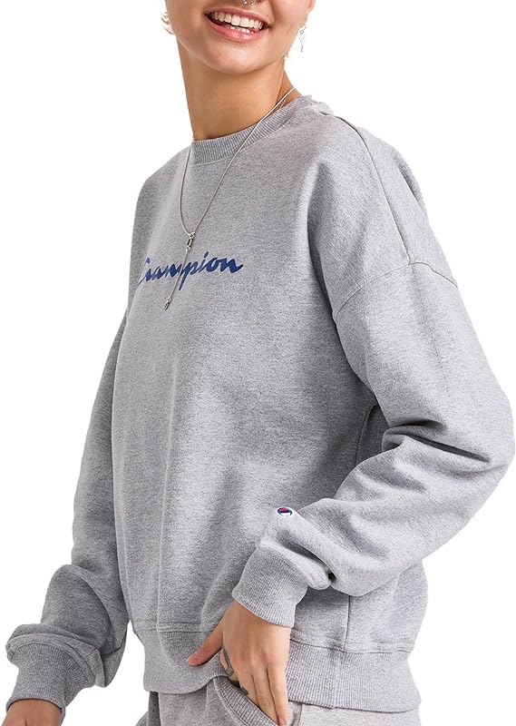 Chamkhjgpion Women's Sweatshirt, Powerblend, Crewneck for Women, Script